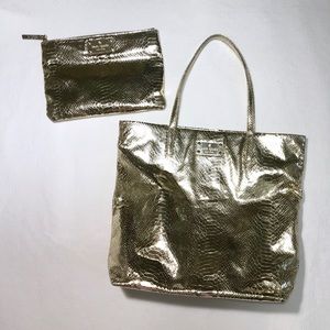 Kate Spade Foiled Again Gold Bag Set